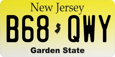 NJ license plate B68QWY