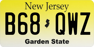 NJ license plate B68QWZ
