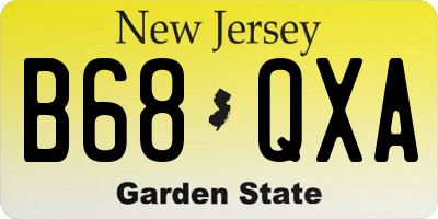 NJ license plate B68QXA