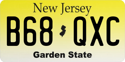 NJ license plate B68QXC