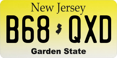 NJ license plate B68QXD