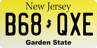 NJ license plate B68QXE
