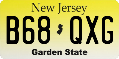 NJ license plate B68QXG