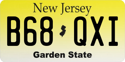 NJ license plate B68QXI