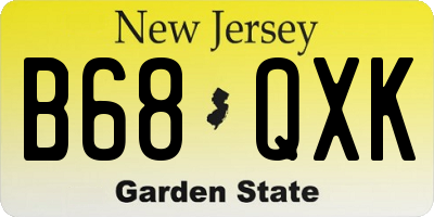 NJ license plate B68QXK