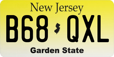 NJ license plate B68QXL