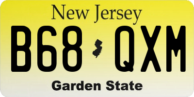 NJ license plate B68QXM