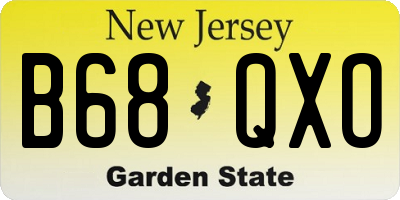 NJ license plate B68QXO