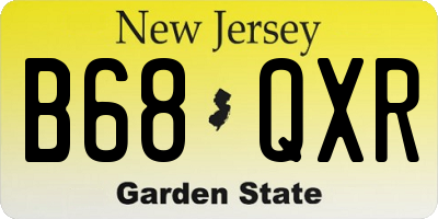 NJ license plate B68QXR