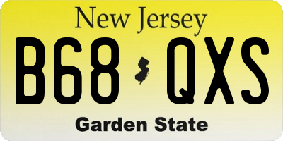 NJ license plate B68QXS