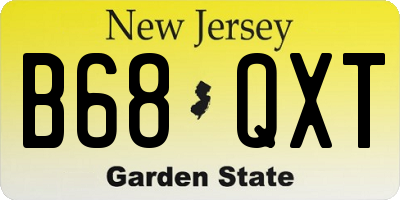 NJ license plate B68QXT