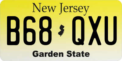 NJ license plate B68QXU