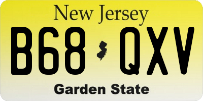 NJ license plate B68QXV