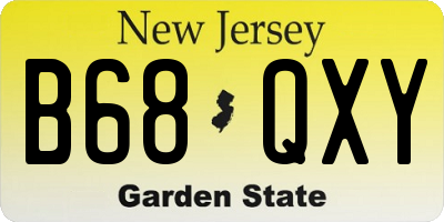 NJ license plate B68QXY