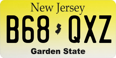 NJ license plate B68QXZ