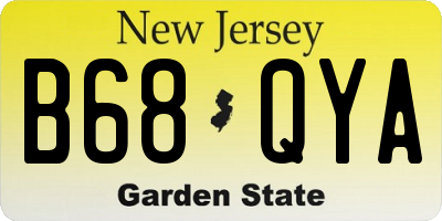 NJ license plate B68QYA