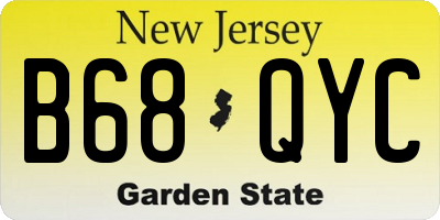 NJ license plate B68QYC