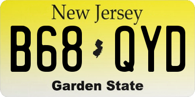 NJ license plate B68QYD