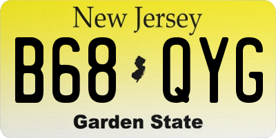 NJ license plate B68QYG