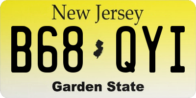 NJ license plate B68QYI