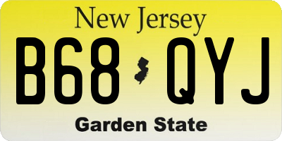 NJ license plate B68QYJ