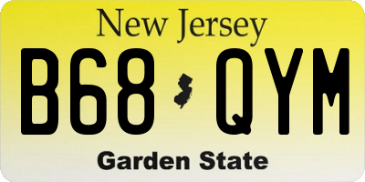 NJ license plate B68QYM