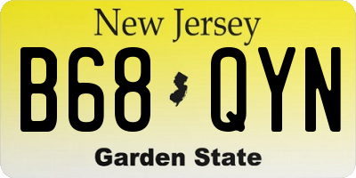 NJ license plate B68QYN