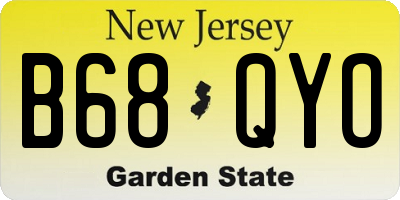 NJ license plate B68QYO