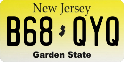 NJ license plate B68QYQ