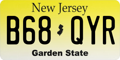 NJ license plate B68QYR