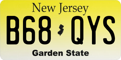 NJ license plate B68QYS
