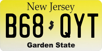NJ license plate B68QYT