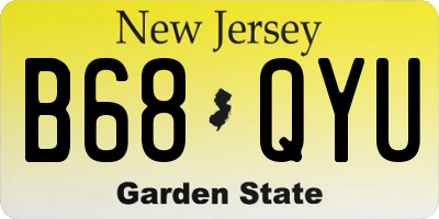 NJ license plate B68QYU
