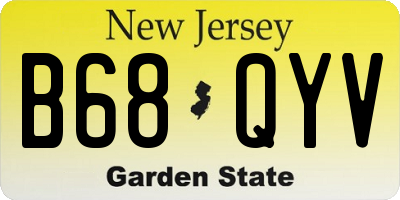 NJ license plate B68QYV