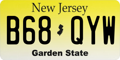 NJ license plate B68QYW