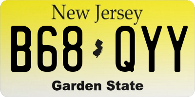 NJ license plate B68QYY