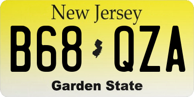 NJ license plate B68QZA