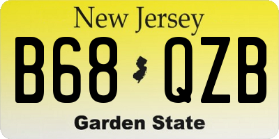 NJ license plate B68QZB