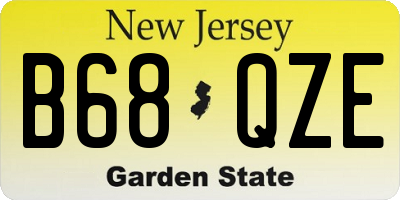 NJ license plate B68QZE