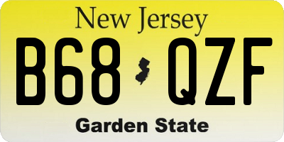 NJ license plate B68QZF