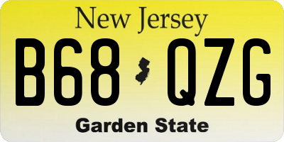 NJ license plate B68QZG