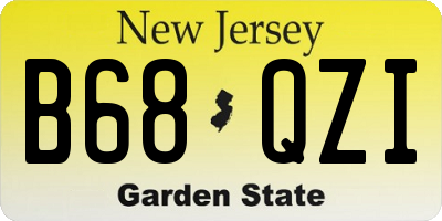 NJ license plate B68QZI