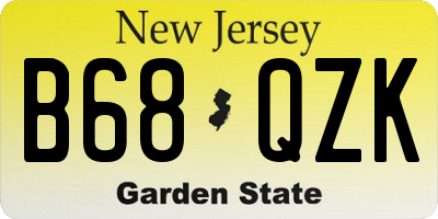 NJ license plate B68QZK