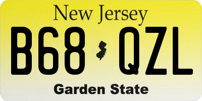 NJ license plate B68QZL