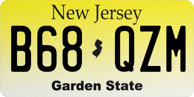 NJ license plate B68QZM