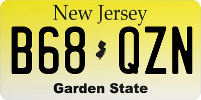 NJ license plate B68QZN