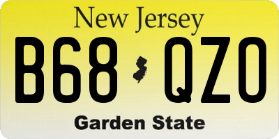 NJ license plate B68QZO
