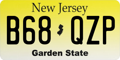 NJ license plate B68QZP