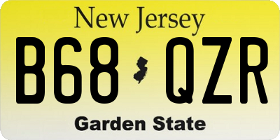 NJ license plate B68QZR