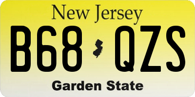 NJ license plate B68QZS